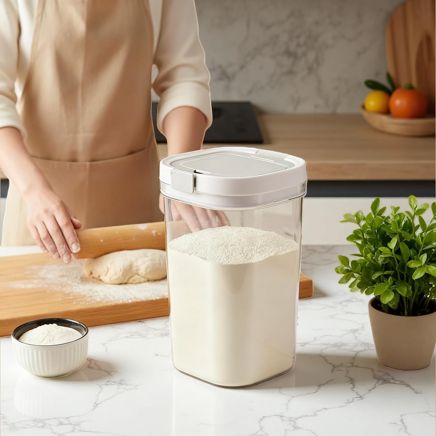 Micyples Formula Container to go-1800ml Travel Dispenser BPA Free Airtight Container with Spoon & Layered Storage,Sealed Lid,Stackable,Easy-Clean,Ideal for Coffee,Flour,Sugar,Cereal,Milk Powder(61oz)