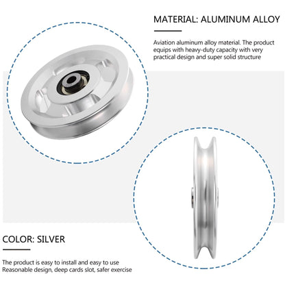 Gueiddi Aluminum Pulley for Home Gym, Load Capacity Sealed Bearing Pulley System, Quiet & Smooth Replacement Gym Pulley Wheel for Cable Machine, LAT Pulldown, Weight Equipment (1, Blue, 88-90mm)