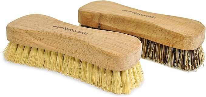 All-Natural Wooden Scrub Brush Set | Wooden Handle | Tampico and Palmyra