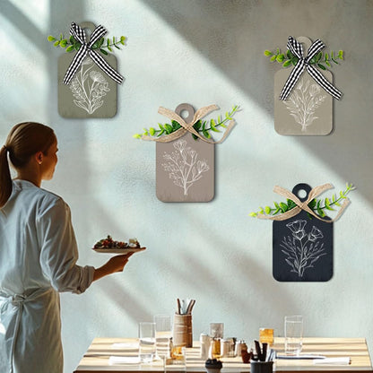 PH PandaHall 4pcs Kitchen Wooden Hanging Signs, Wall Decor Wood Sign Flower Kitchen Signs Wall Decor Hanging Plaques Farmhouse Sign Wood Bar Sign for Home Kitchen Dining Living Room Bar Cafe Art Decor