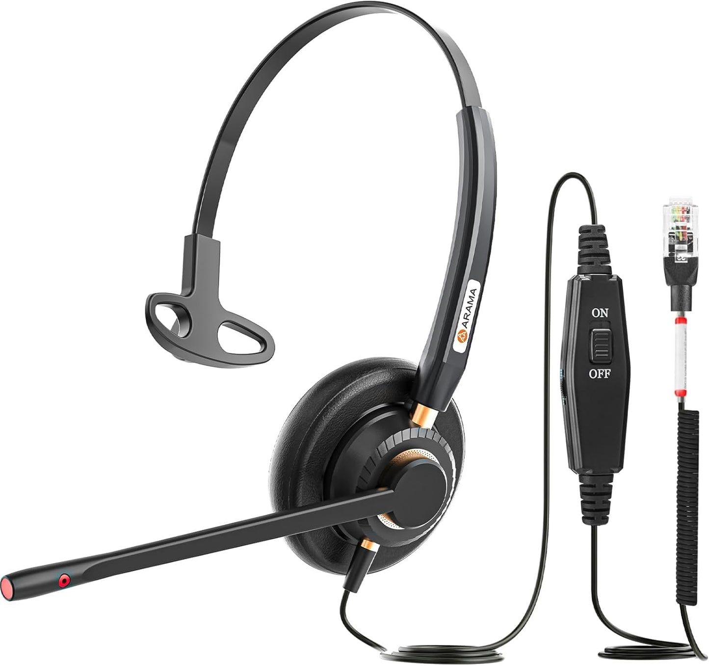 Arama Phone Headset for Cisco Landline, Noise Canceling Microphone Mute Switch Telephone Headset Compatible with Cisco IP-7821 7841 7942G 7931G 7940 7941G 7945G 7960 7961G 7962G 7965G 7975G 8811 8841