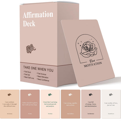 WDphouly Affirmation Cards for Women, 120 Positive Affirmation Cards (6 Themes), Daily Affirmations for Inspiration, Mindfulness & Self Care, Uplifting Gift for Women