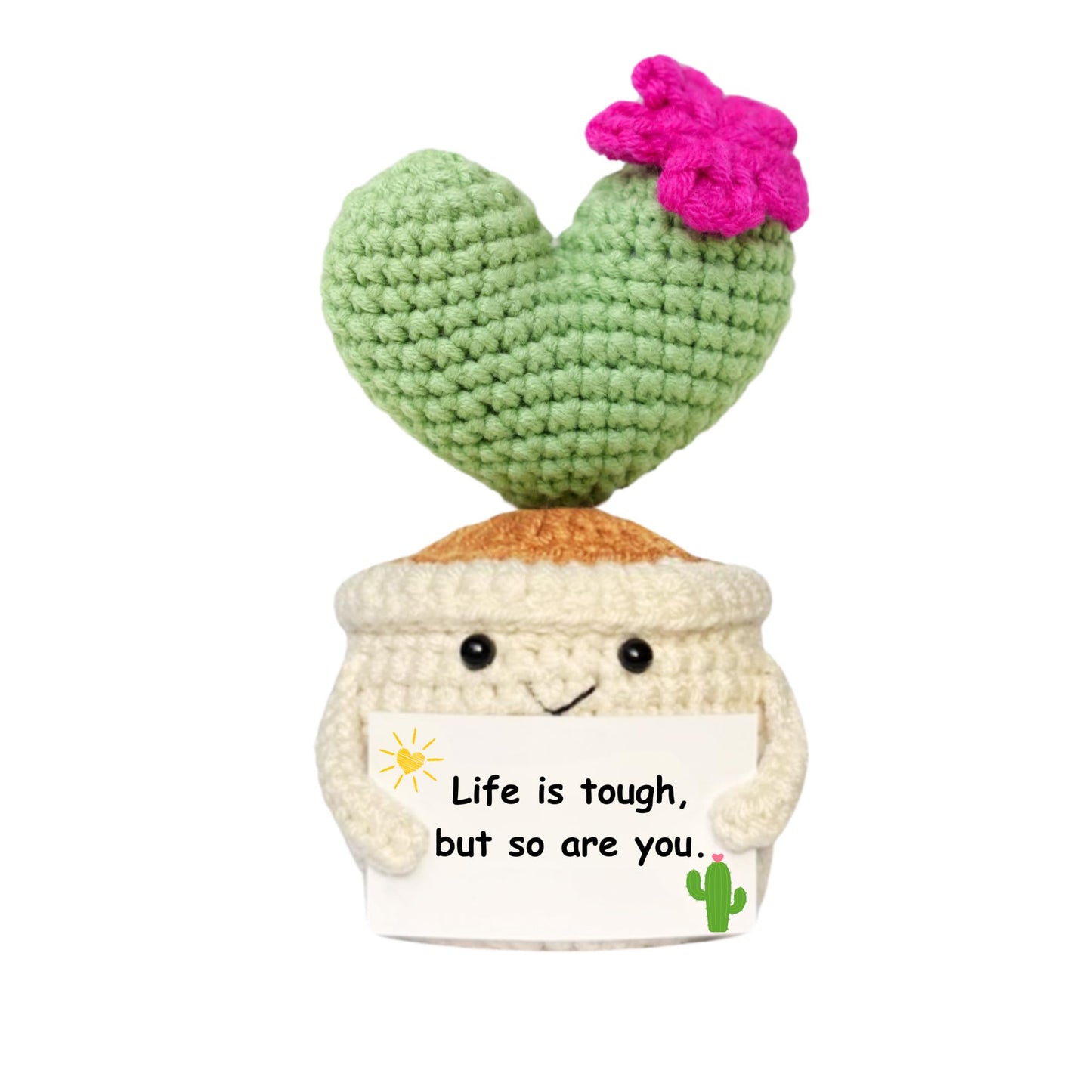 BRIFUFOUS Get Well Gifts for Women, Handmade Crochet Cactus Plant
