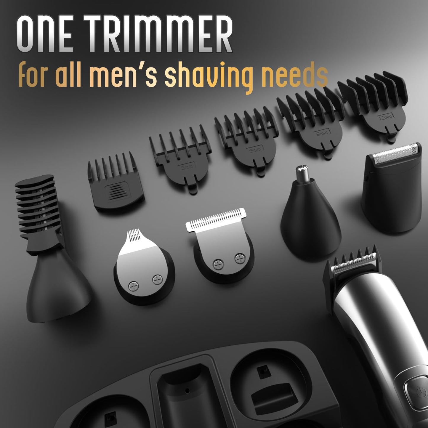 Ufree Beard Trimmer Men, Waterproof Electric Razor for Nose, Body, Face and Mustache, Cordless Hair Clippers Shavers for Men Grooming Kit, Gifts for Husband Father