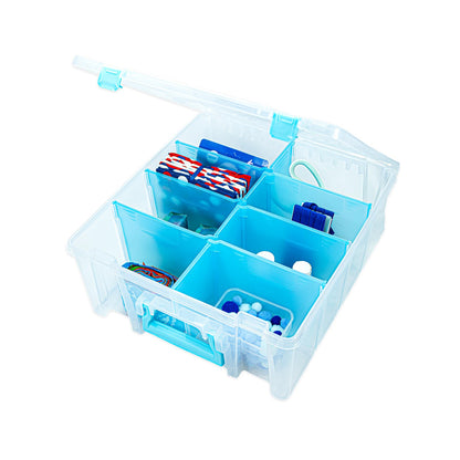 ArtBin Super Satchel Double Deep, Dividers, 6990RH, Polypropylene Plastic, Clear & Aqua