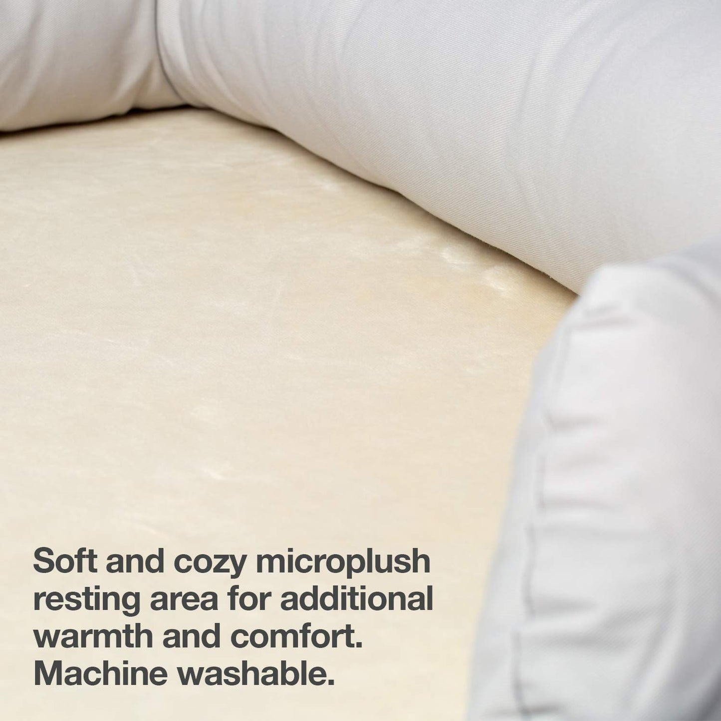 PetFusion Dog Bed Large Dog Sofa Washable Memory Foam Pet Bed Ultimate Bed for Dogs Removable Cover Comfortable Soft Bed with Bolster For Medium and Large Dogs - Sandstone - Large (91 x 71 x 23cm)