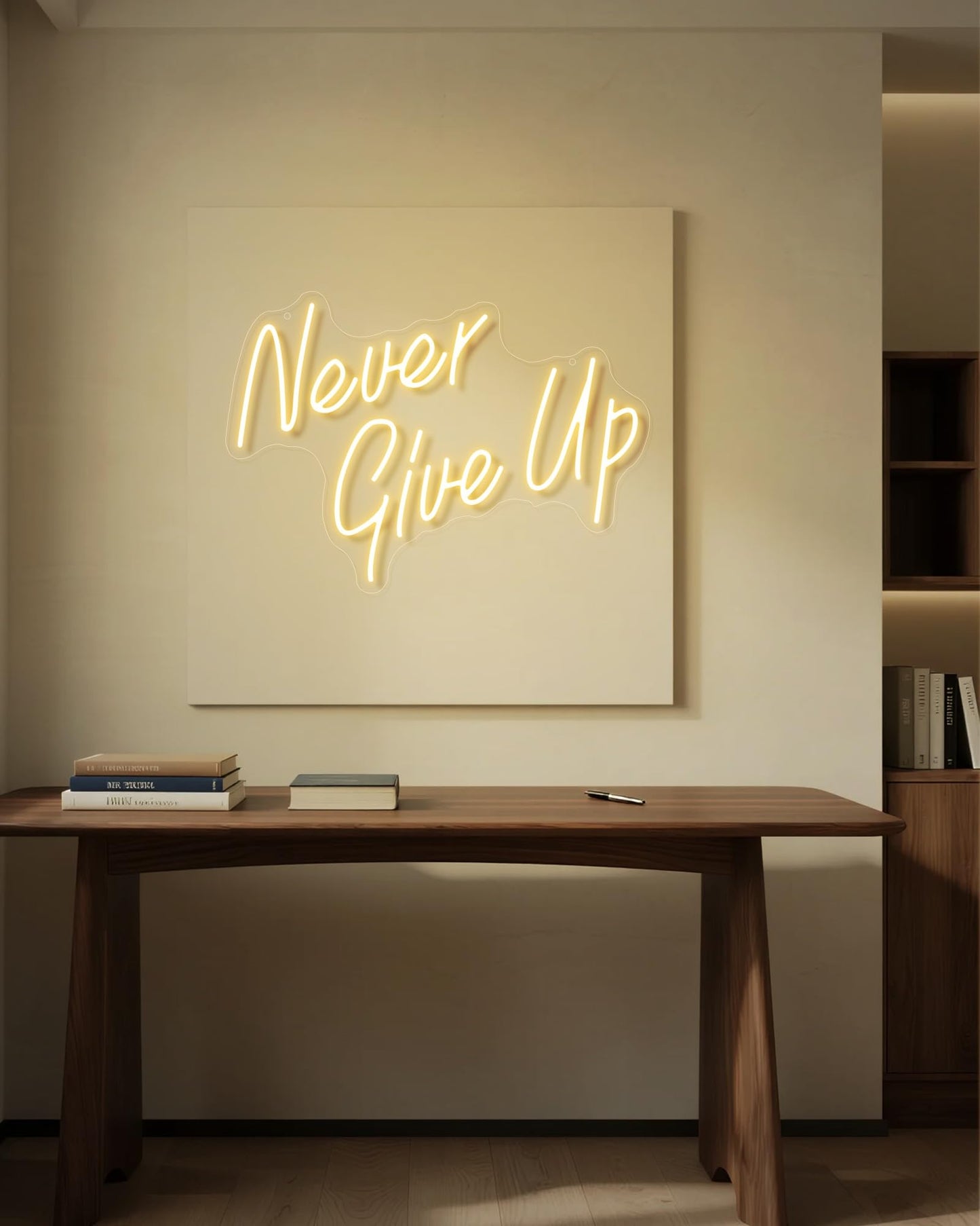 YIKBIK NEVER GIVE UP LED Neon Sign for Wall Decor,Neon Lights Party Decorations, USB Powered Switch Neon Lights lighting adjustable for Office Room, Gym Room, Man Cave, Gamer Room