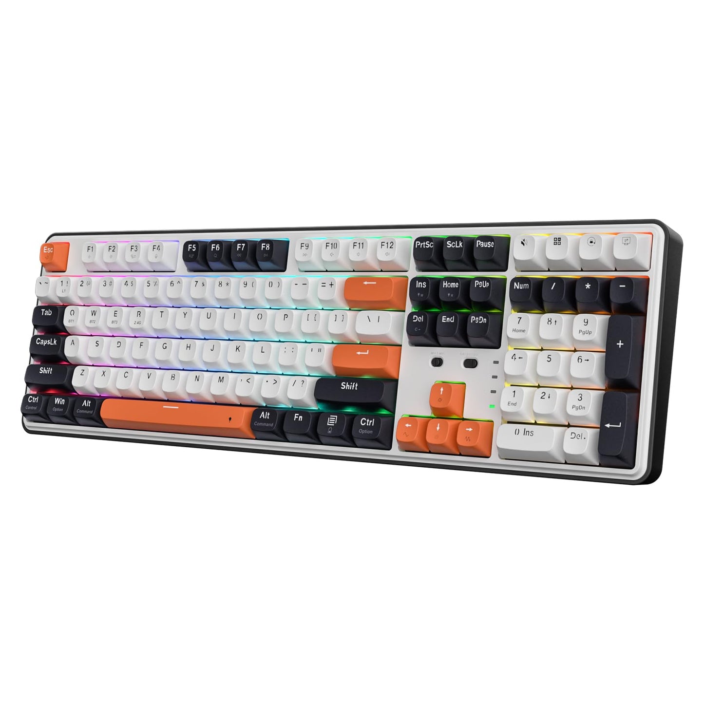 Redragon K689 PRO Wireless Gasket RGB Gaming Keyboard, 104 Keys + Extra 4 Hotkeys Mechanical Keyboard w/Upgraded Hot-swappable Socket, 5-Layer Noise Dampening, Round PBT Keycaps, Custom Linear Switch