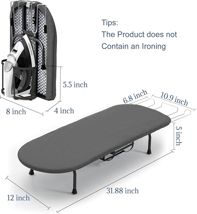 Tabletop Ironing Board with Iron Holder, RAINHOL Small Folding Ironing Board