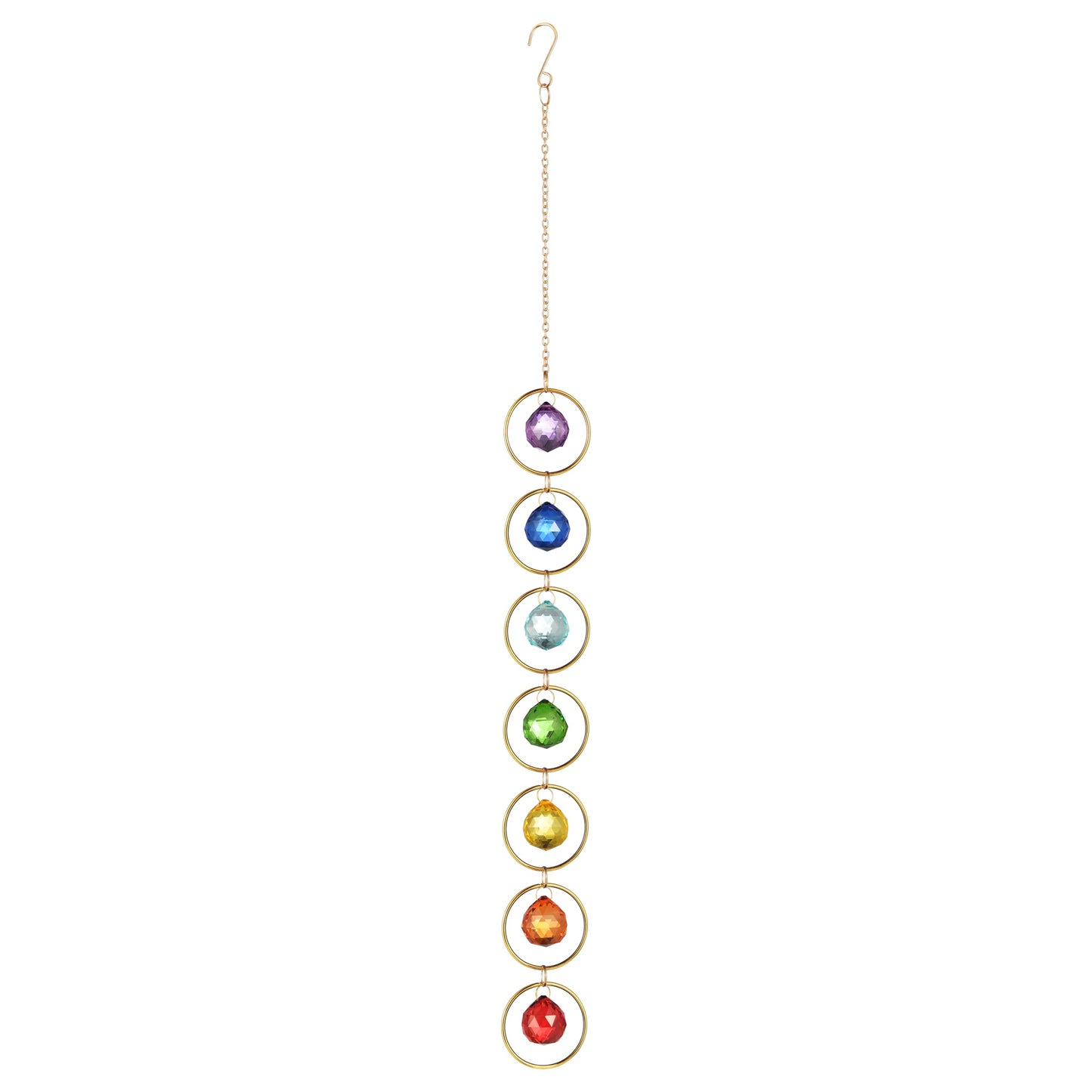 7 Chakra Crystal Suncatcher, Multi-Color, 30mm Crystal Ball Healing Decor