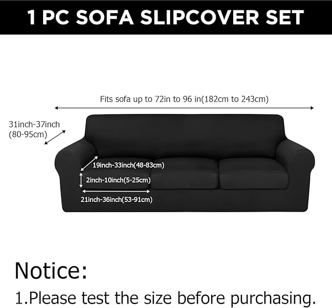 HunnmingRe Sofa Covers for 3 Cushion Couch Stretch Sofa and Loveseat Covers Set