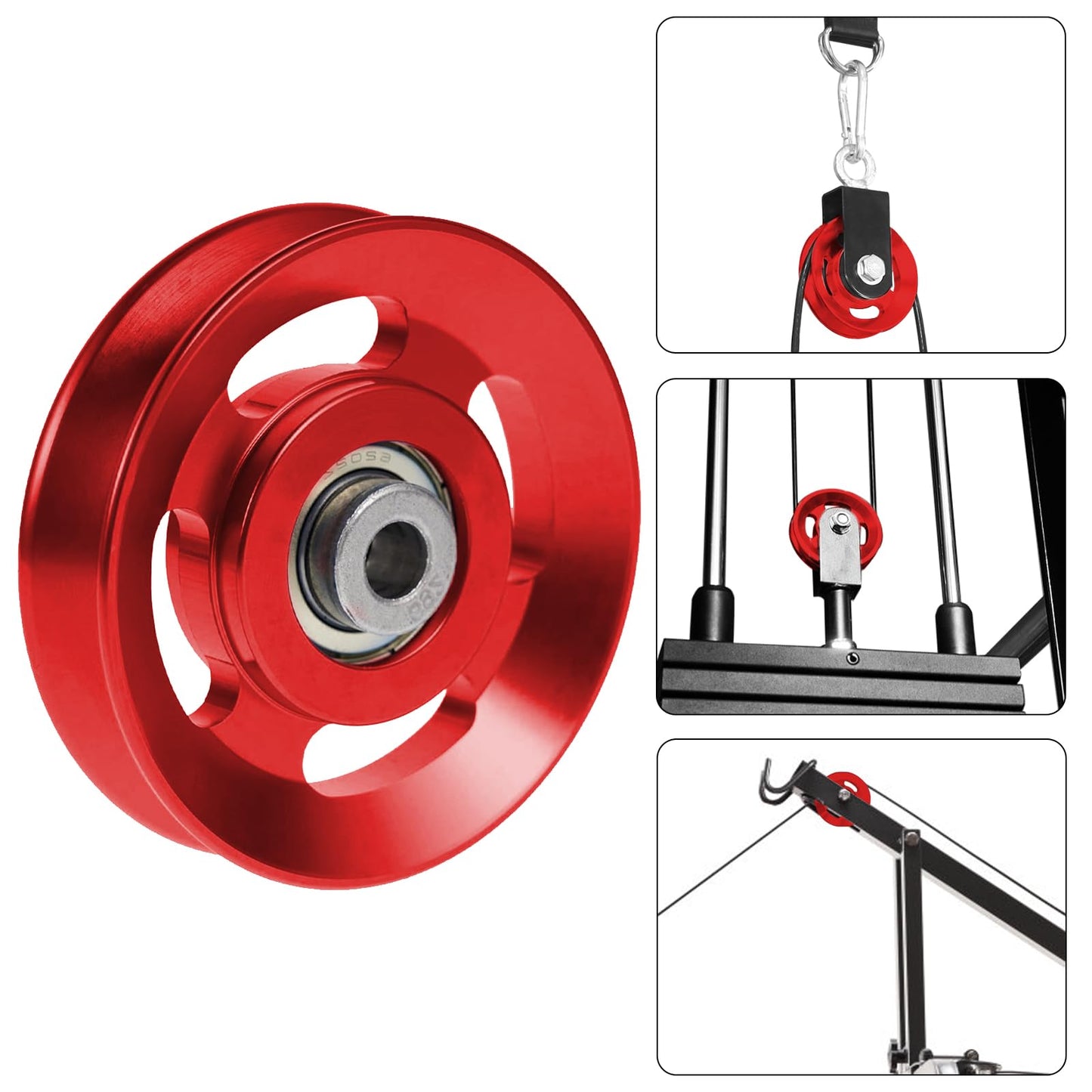 Topfinder Aluminium Alloy Gym Pulley 90 mm (1, Red)