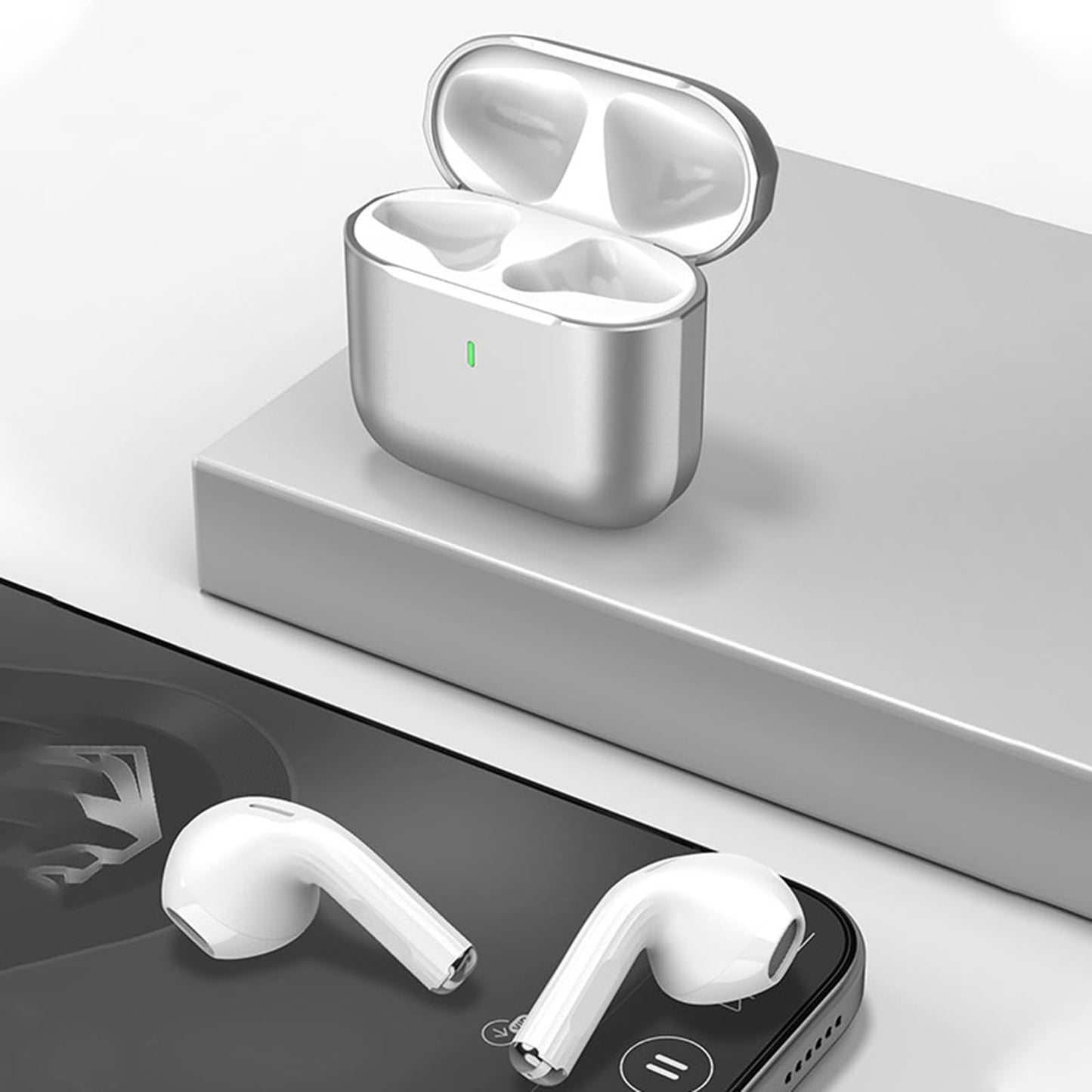 Biyoso 5.4 Earbuds Bluetooth Earphone, Dul-Channel with USB-C Charging Case HiFi Stereo, Sound in-Ear Earphones, Touch Control Ear Auto Pairing Headphones for Apple AirPods