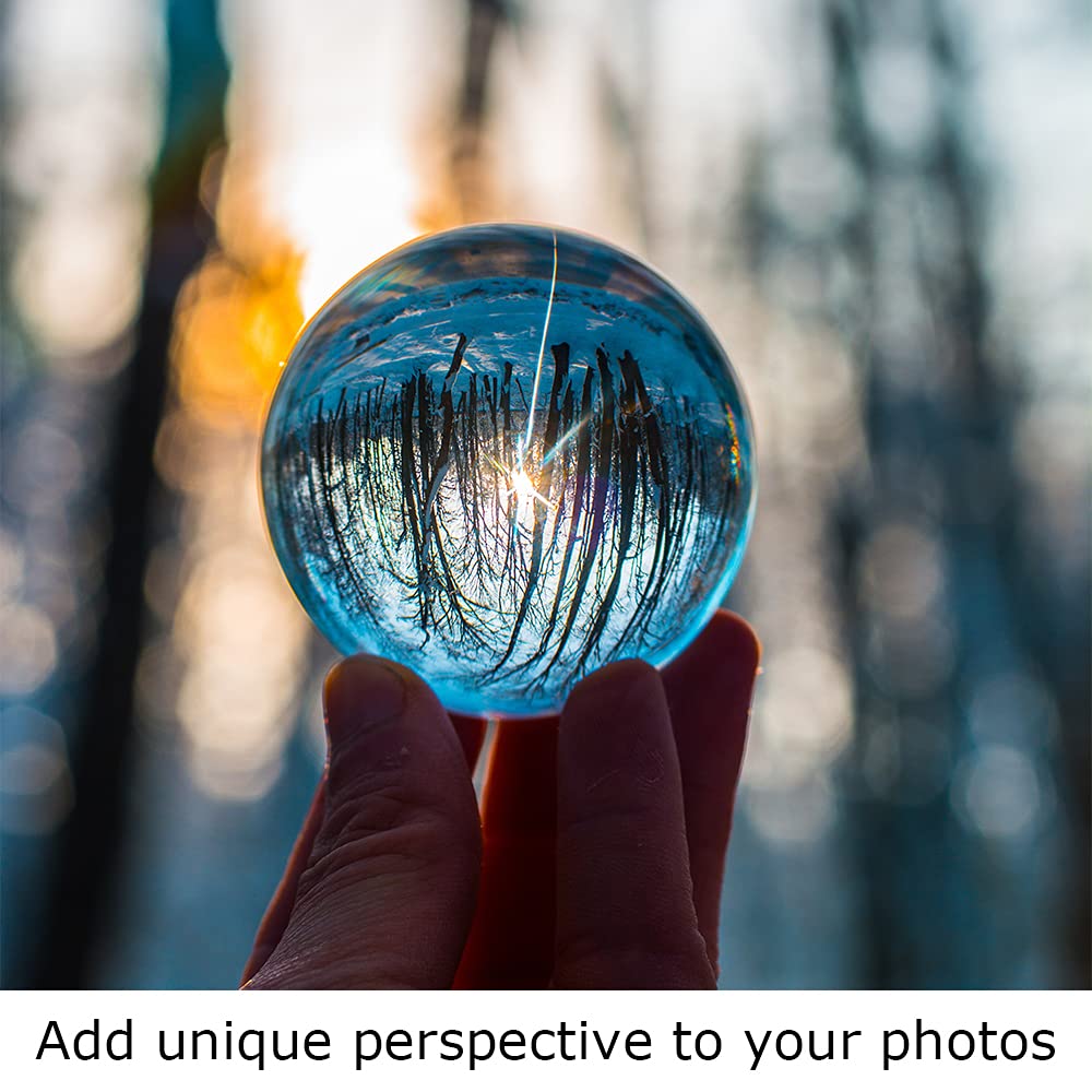 Modaier Clear Crystal Ball 80mm/3.1 inch for Fortune Teller Accessories,Halloween Decor,Magic,Feng Shui,Witchcraft,Scrying,Decorative Ball,Lensball Photography,Quartz Crystal Sphere Prop Glass Orb