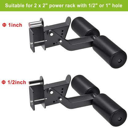 Nordic Hamstring Curl Squat Rack Attachment for 2" x 2" Power Rack with 1/2" or 1" Hole - Adjustable Leg Hold Down Attachment with Premium Leather Surface - for Ultimate Home Gym Experience