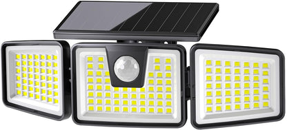 156LED Solar Lights Outdoor, Solar Security Lights Outdoor Motion Sensor 270° Wide Lighting Angle, Solar Floodlight IP65 Waterproof, Solar Wall Lights for Front Door, Yard, Garage, Garden (1 Pack)
