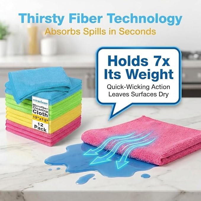 Microfiber Cleaning Cloth 12 Pack