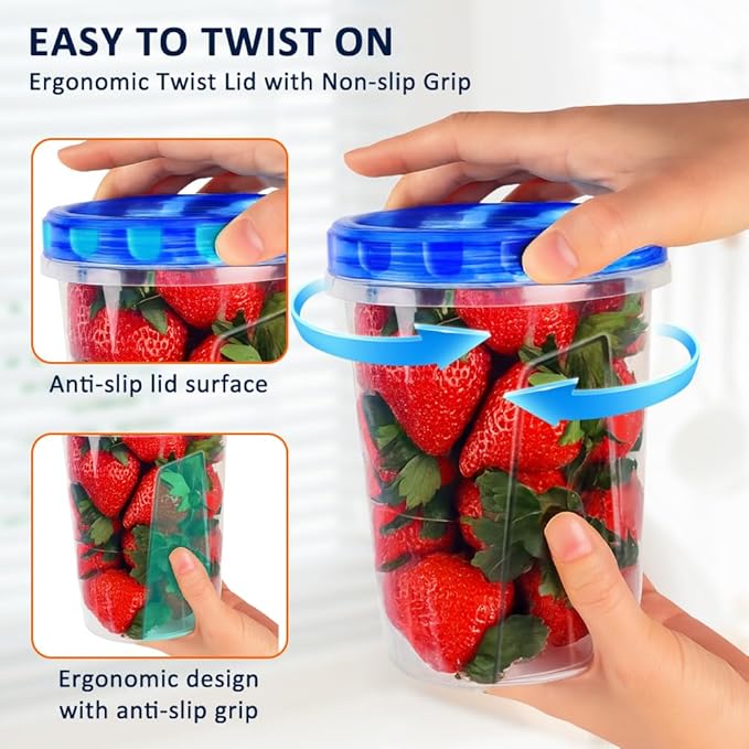 10 Pack 34oz Reusable Freezer Food Storage Containers