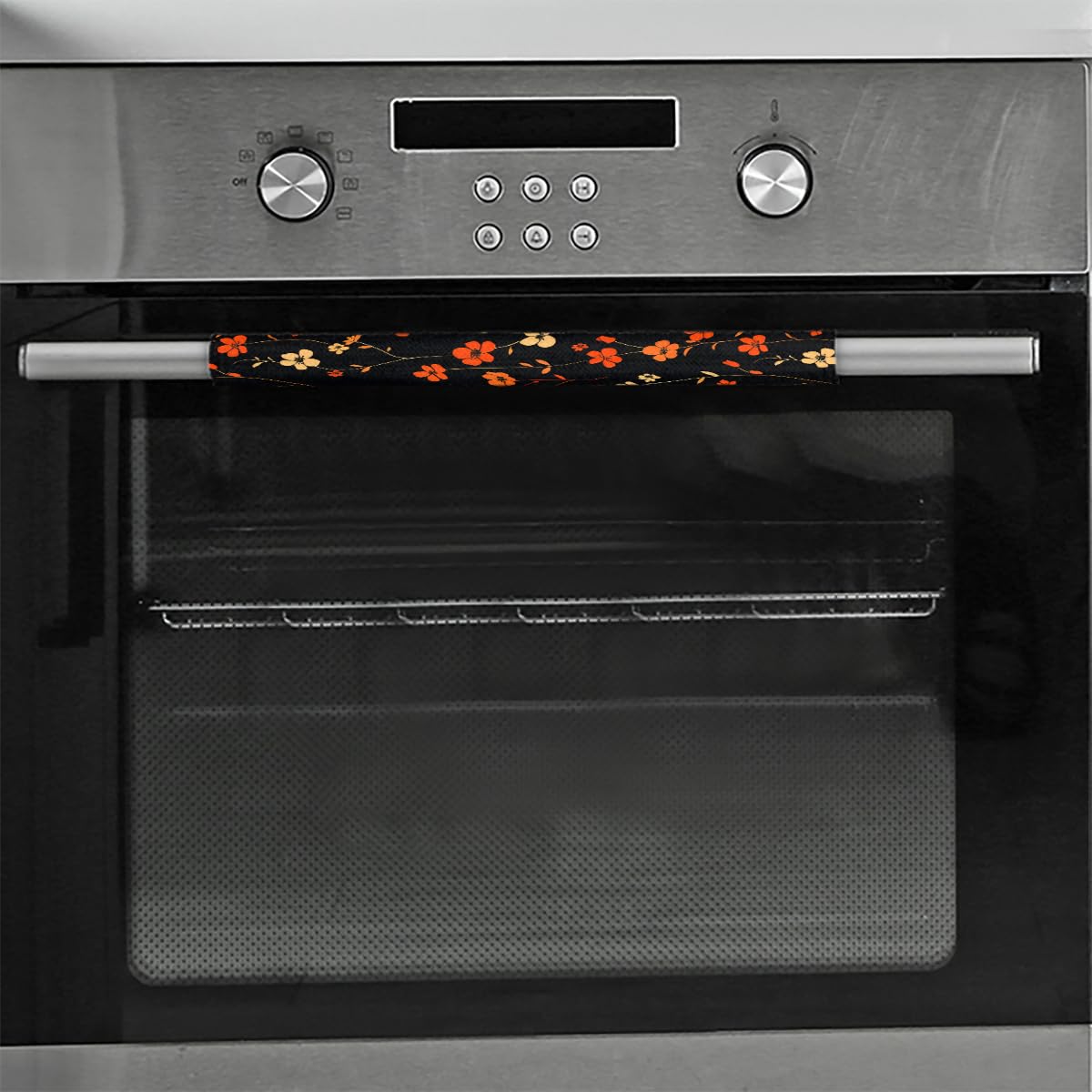 Pardick Spring Flower Refrigerator Door Handle Covers Set of 2, Florals Fridge Handle Cover Washable Fridge Dishwasher Door Spring Decor Protector Handle Cover, Keep Your Kitchen Appliance Clean