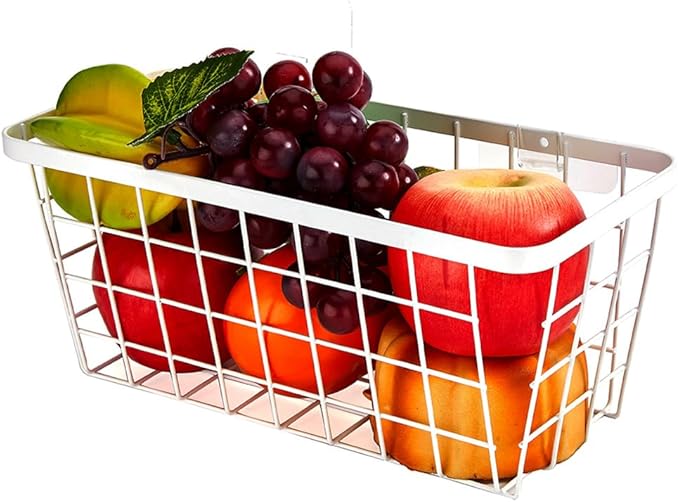 2 Set LeleCAT Hanging Wall Basket Organizer, Over the Cabinet Door Adhesive