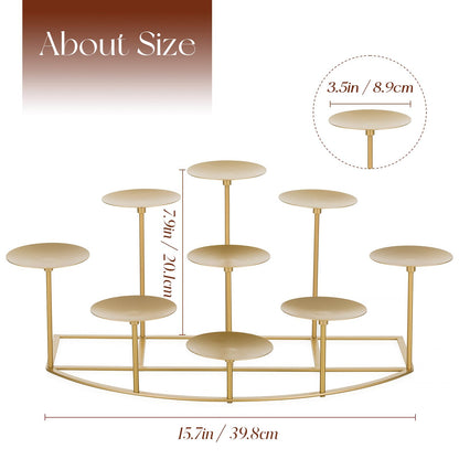 Candeldo Candelabra Fireplace Candle Holder: Gold Metal Pillar Candle Holders for Inside Fireplace Mantle Decor Floor Candelabras Table Centerpiece