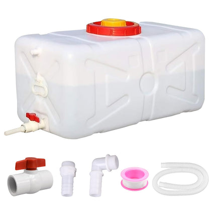 20 Gallon Portable Water Tank with Spigot&Hose, Water Storage Container for Camping, RV, Truck, Emergency Preparedness（Thickening）
