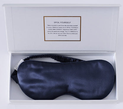 ZIMASILK Adjustable 100% 22 Momme Mulberry Silk Sleep Mask for Sleeping, Filled with Premium Mulberry Silk, Softest & Breathable Blackout Eye Sleeping Mask (Black)