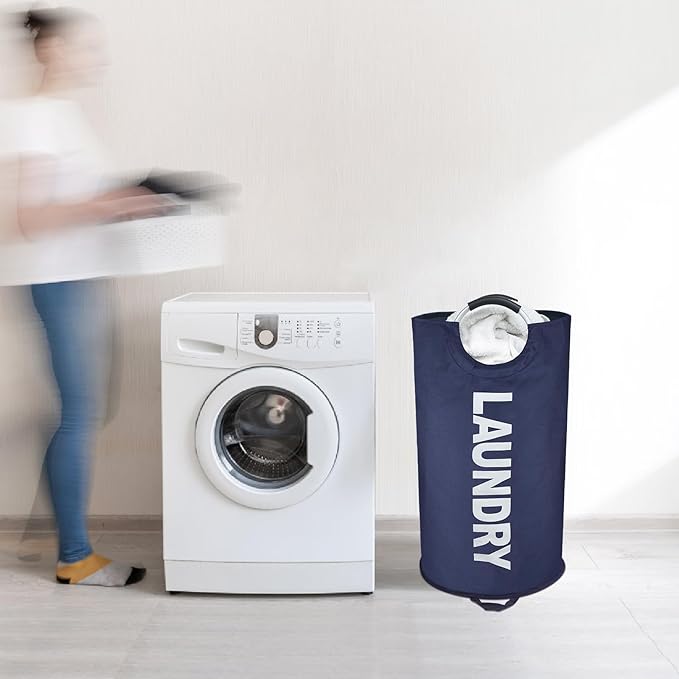 90L Large Laundry Basket, Freestanding Tall Clothes Hamper, Collapsible Laundry