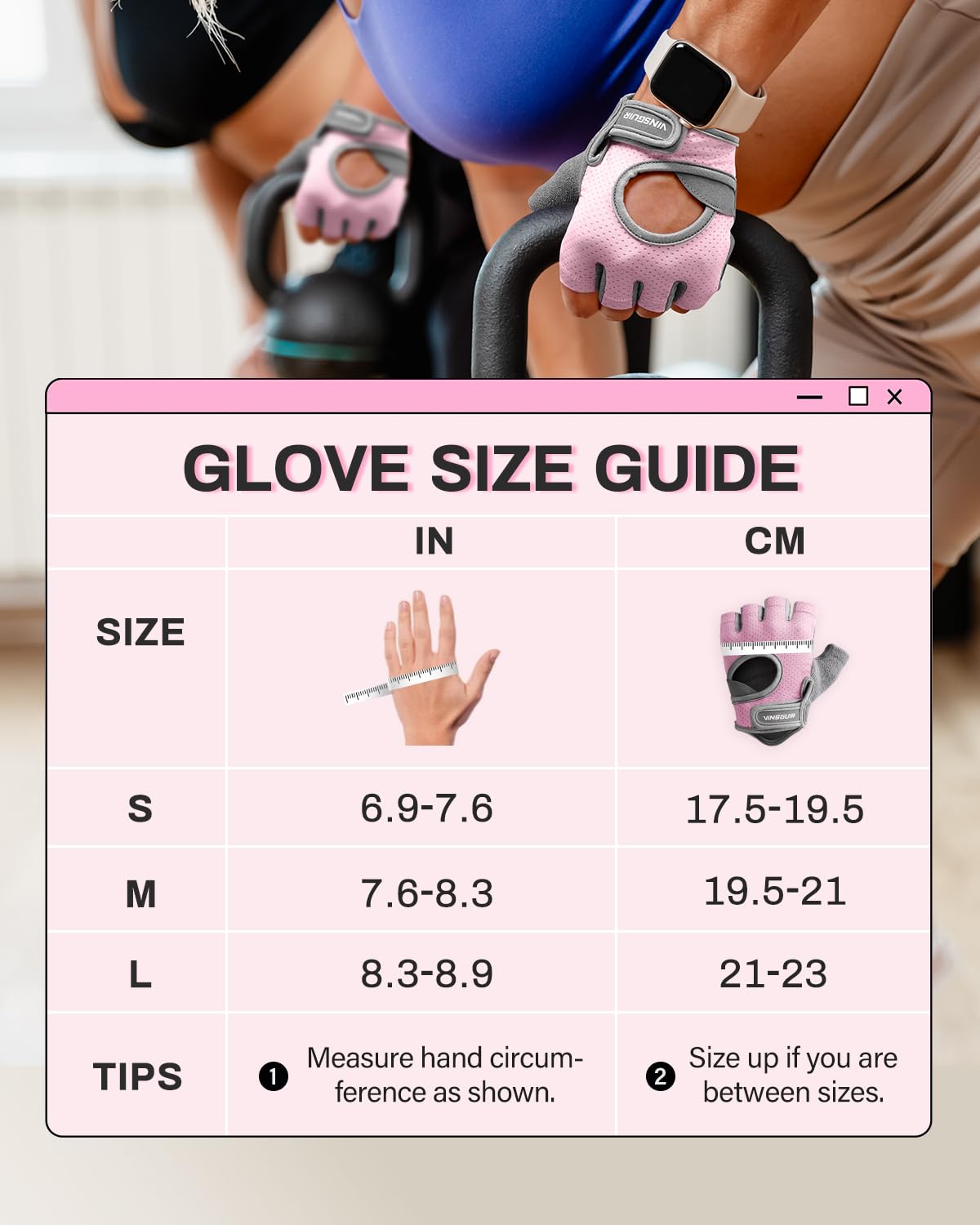 VINSGUIR Workout Gloves for Women and Men, Breathable Weight Lifting Gloves for Gym Exercise, Fitness, Training, and Cycling, with Excellent Grip and Cushion Pads