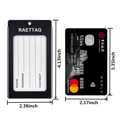 WeBravery Luggage Tags Metal Suitcase Tags Travel Bag ID Identifier Luggage Tag (Black 6-Pack)