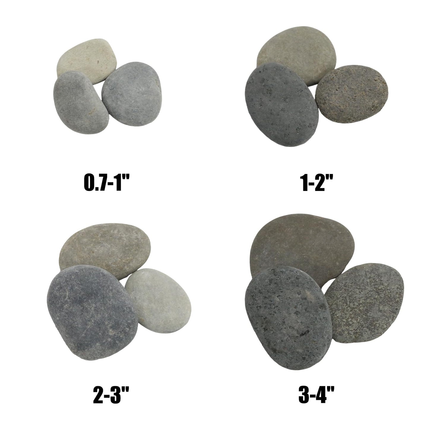 Wuyituart 4LB Large Rocks for Painting, 1-2 Inch Natural River Rocks, Decorative Stones for Fish Tank Aquarium Fountain Garden Arts Crafting