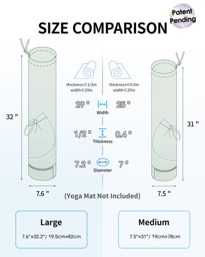 sportsnew Yoga Mat Bag with Water Bottle Pocket and Bottom Wet Pocket, Exercise Yoga Mat Carrier Multi-Functional Storage Bag, Green,Patent pending