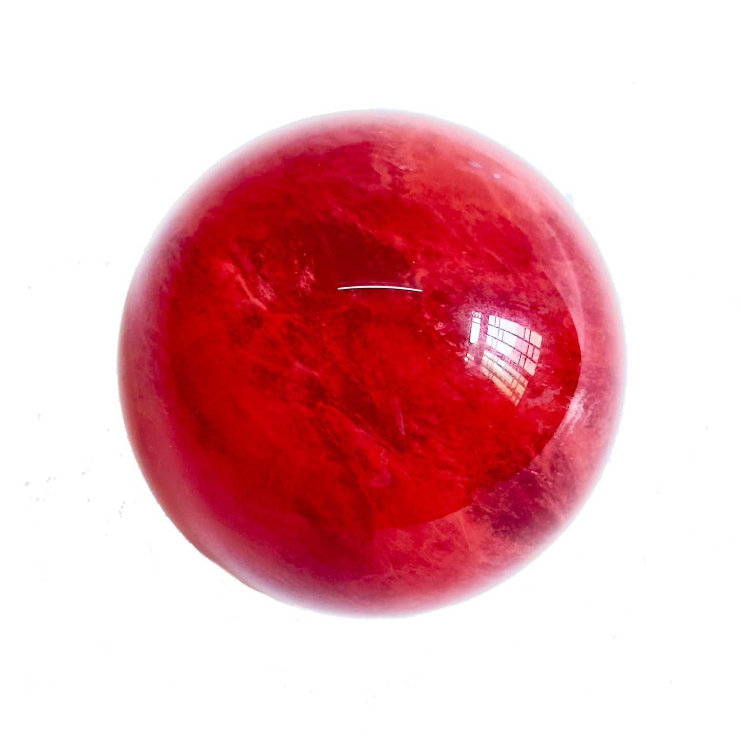 Lodkksg Red Crystal Ball(90mm-3.54 inches) with Display Stand—Natural Ruby Sphere for Decoration and Divination