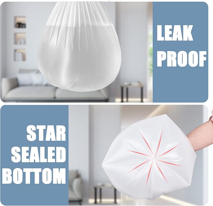4 Gallon Small Trash Bags, Transparent