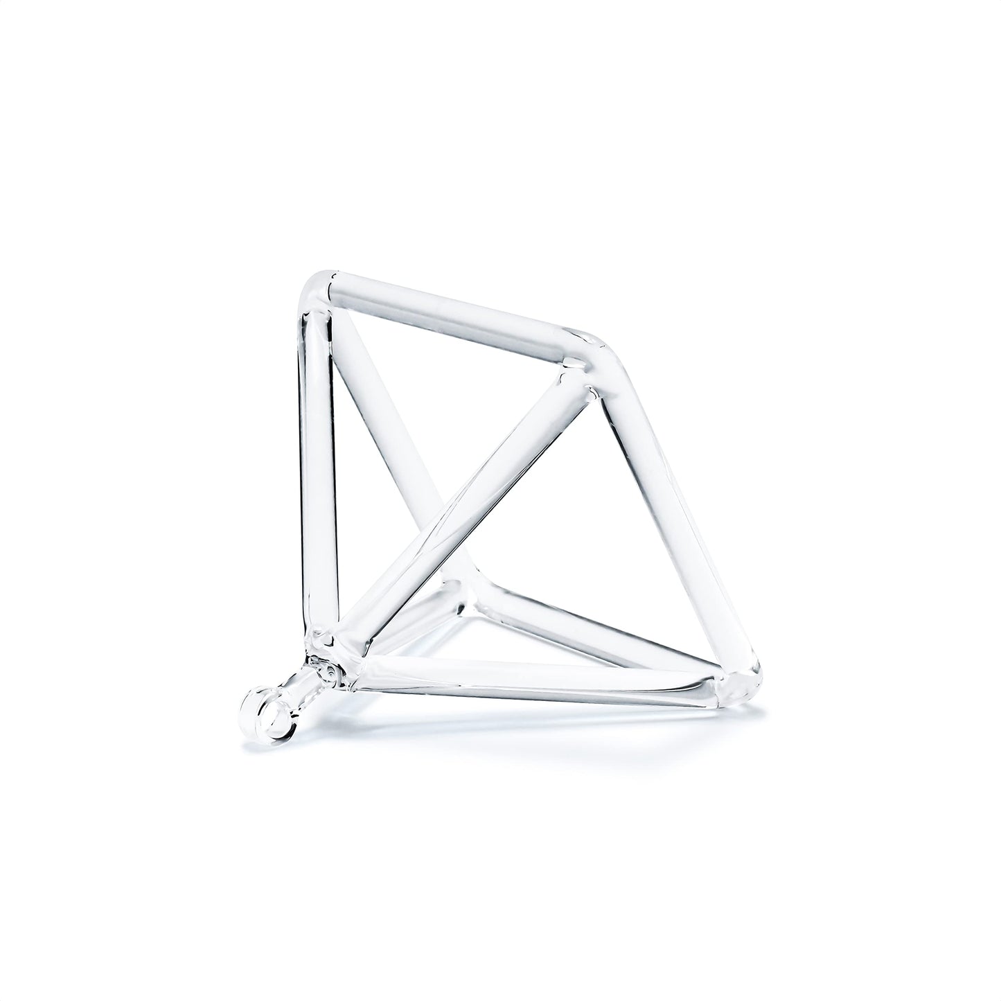 Joysense Clear Quartz Crystal Singing Pyramid 4 inch With Crystal Singing Bowl Striker