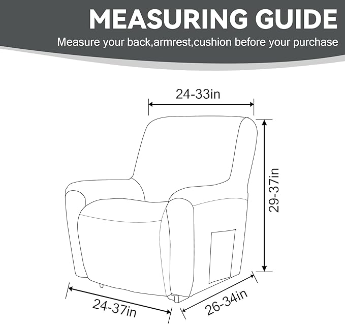 Cupuamon Recliner Chair Covers, Lazy Boy Recliner Covers Stretch Reclining