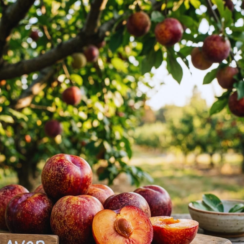 Flavor Pluot Tree Live Plant, Plum Apricot Plant, 3 Gallon Pot, 2-3 Ft Long, Sweet Fruit for Home Garden Outdoor, No Ship to CA