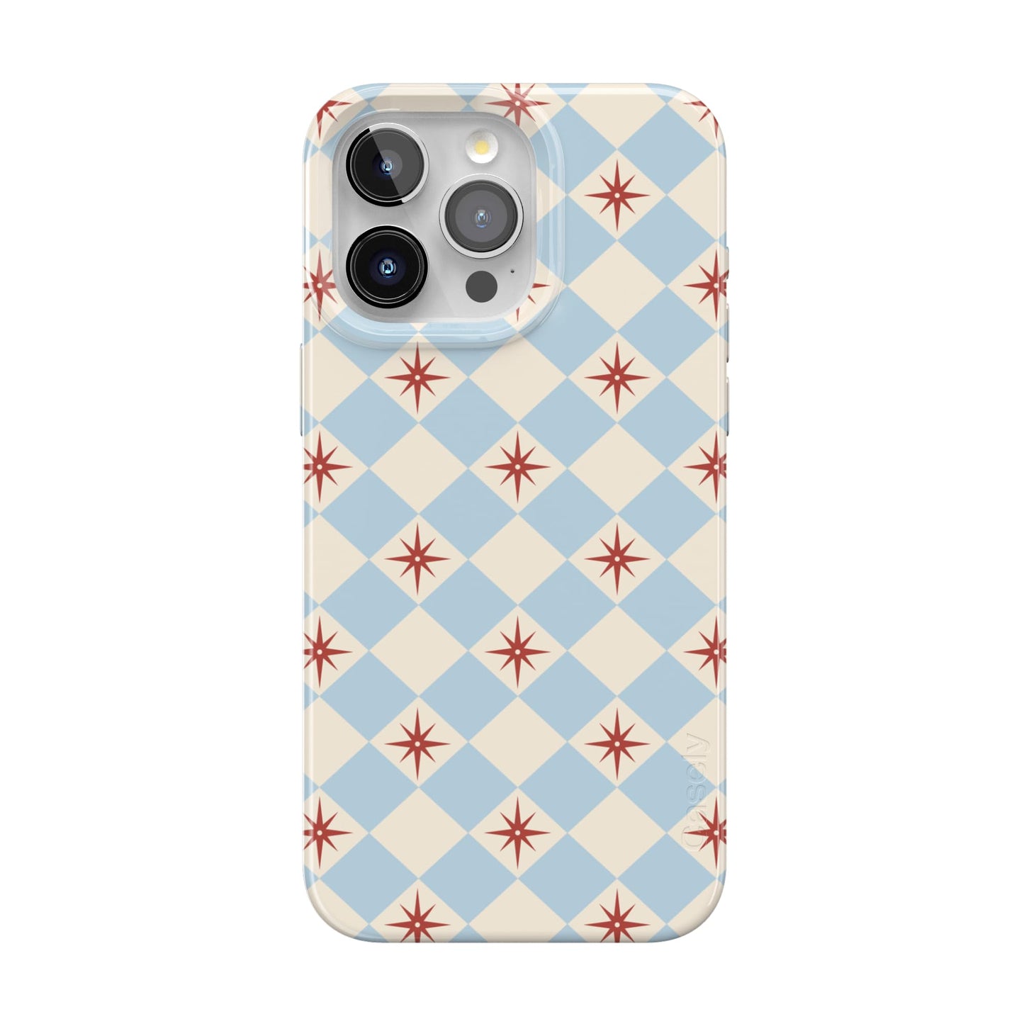 Casely iPhone 15 Pro Case | Fit Check | Neutral Checkerboard | Compatible with MagSafe | Classic Ultra Slim Design