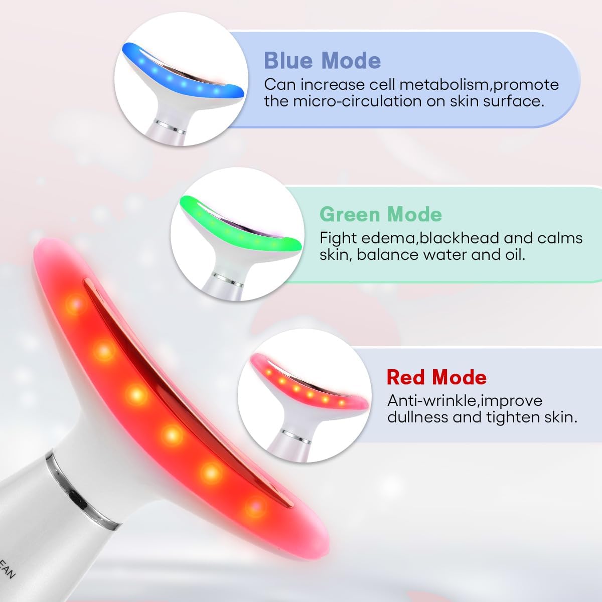 LATME Facial Massager,Neck Face Massager Tool,3 Mode Massage with Heat,Portable Beauty Instrument for Skin Care Women Gift