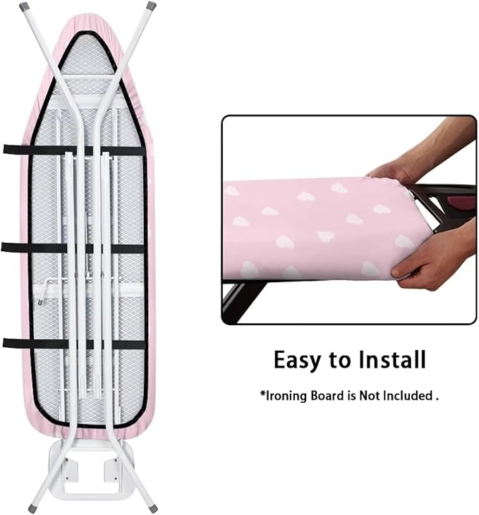 Pink Heart Ironing Board Cover and Pad Soft Cover