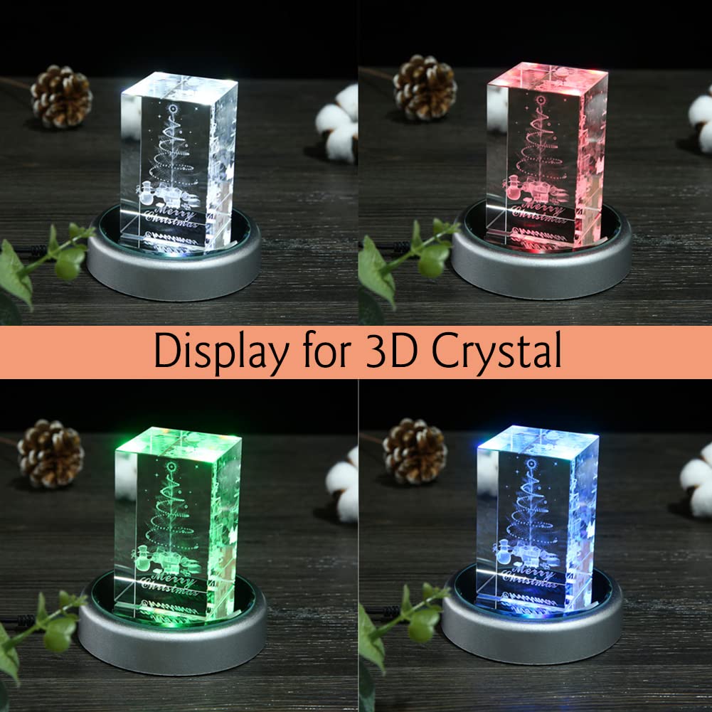 IFOLAINA LED Display Multicolor Light Base for 3D Crystal Art - Lighted Up Stand Color Changing Small LED for Glass Art