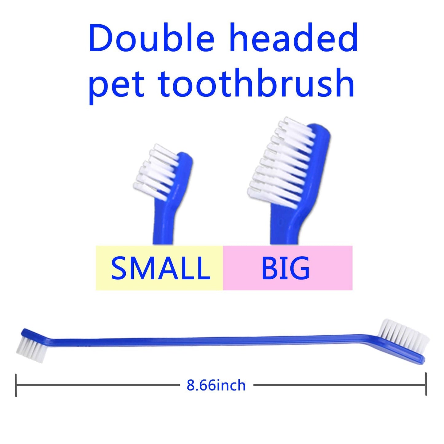 Newday Dog Toothbrush Set of 8 - Dual Headed, Dental Hygiene Convenient Soft Toothbrush to Clean pet Teeth, Dog Tooth Brushes for Small to Large Dogs, Cats, and Most Pets, Teeth Brush in Bulk