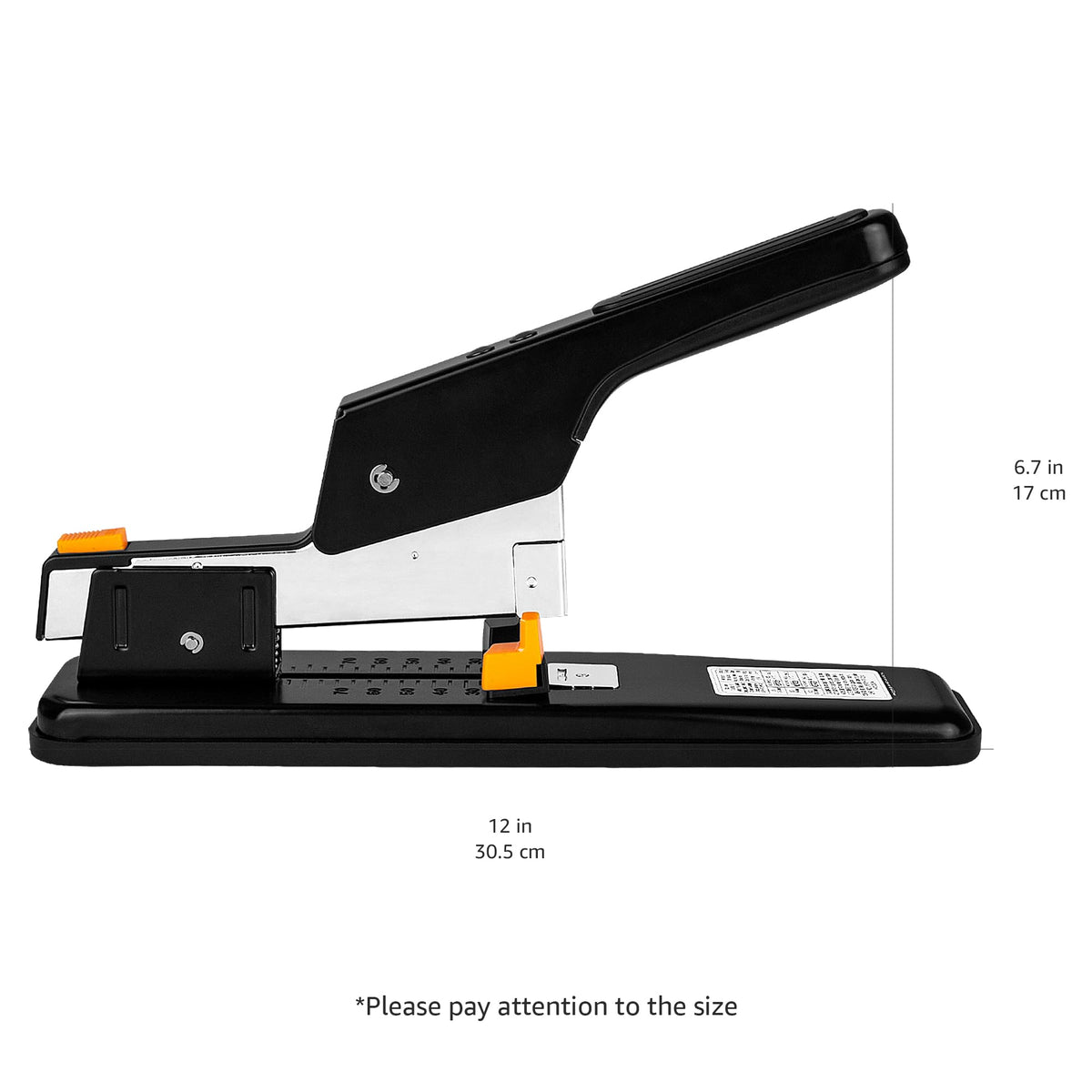 Amazon Basics Heavy Duty Stapler, 90 Sheets High Capacity, Large Office Stapler with 1000 Staples, Black