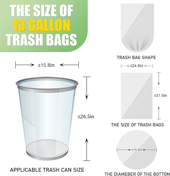 13 Gallon Tall Kitchen Trash Bags