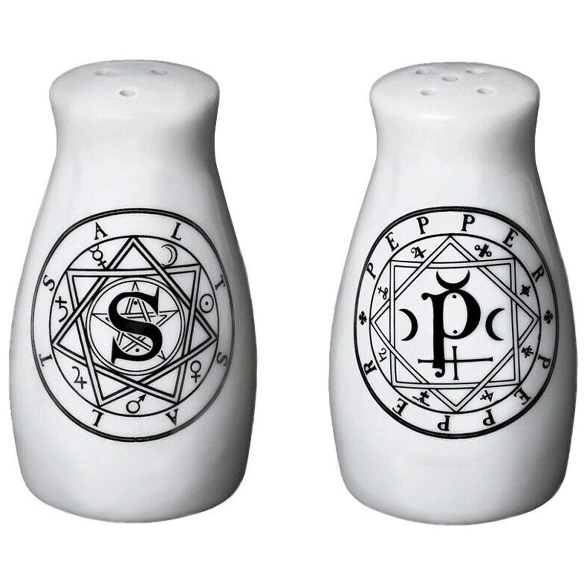 Alchemy Gothic MRSP1 S & P Salt & Pepper Shaker Set White