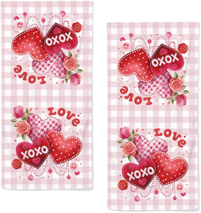 Valentines Day Hand Towels