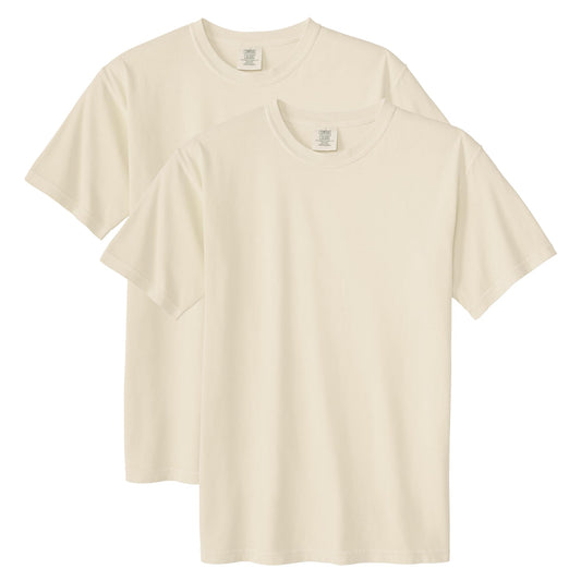 Comfort Colors Adult Heavyweight Short Sleeve Tee, Style G1717/G1745, Ivory (2-Pack), X-Large