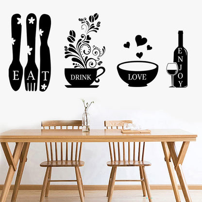 Kitchen Wall Stickers - The Heart of The Home Quotes Decals, Vinyl Wall Sign Art Decor for Dining Room and Living Room