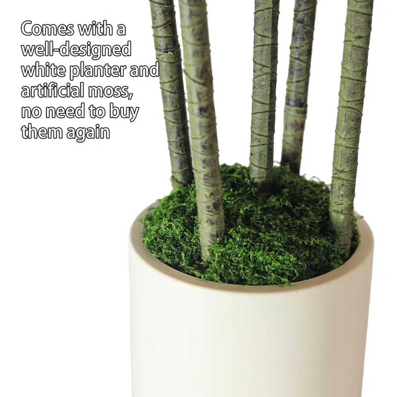 5FT Artificial Dracaena Tree Red: Compact Faux Plant for Apartments, Realistic Greenery in White Planter, Easy-Clean Silk Tree for Small Space, Balcony, Office Gaoqisi