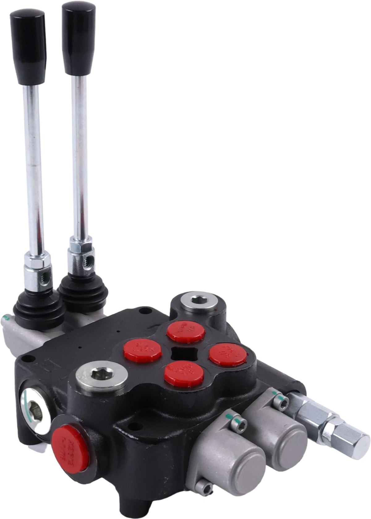 Solarhome 2 Spool Hydraulic Control Valve Open Center Double Acting 21 GPM 3600 PSI SAE Ports Compatible With Tractors Loaders Log Splitters